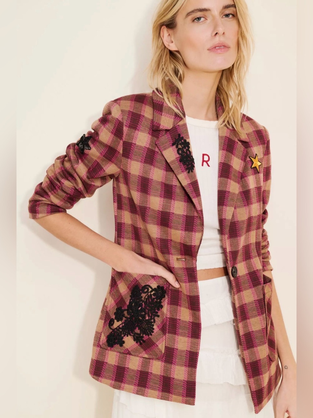 Anthropologie Plaid Blazer